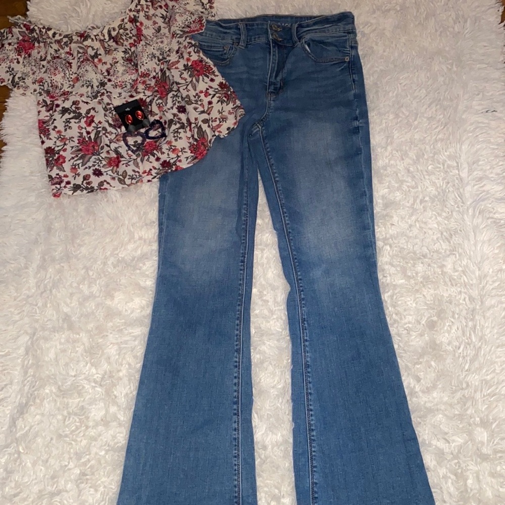American Eagle Outfitters Women's Blue Flare Jeans